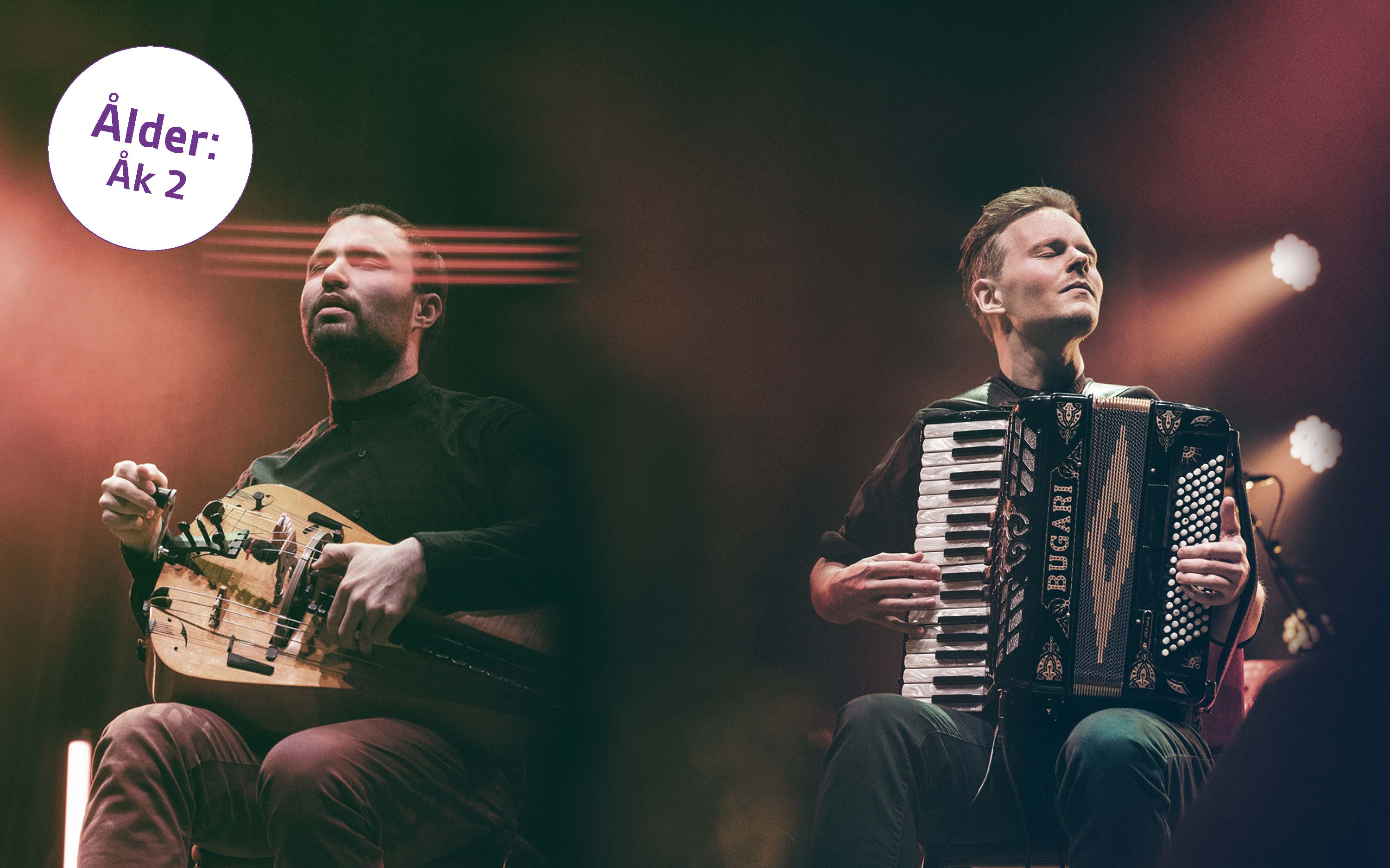 musikgruppen Symbio med vevlir och dragspel i famnen