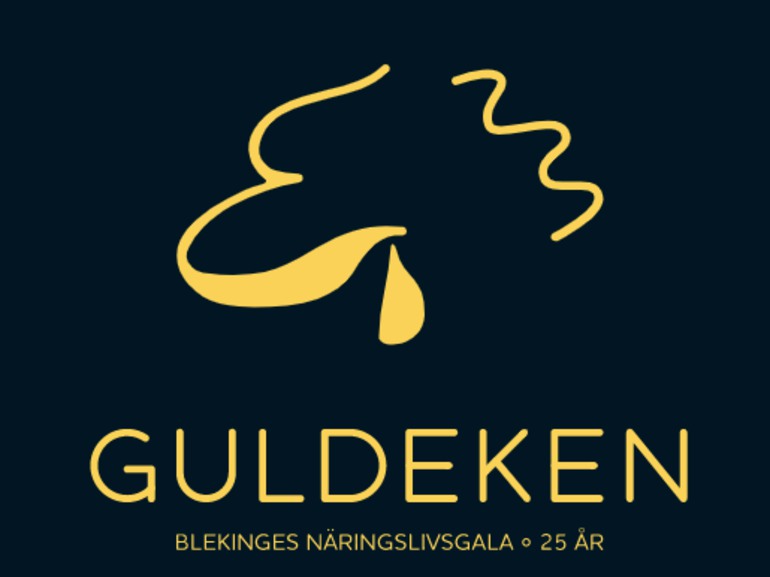 Guldekens logotyp med texten Blekinges näringslivsgala 25 år under